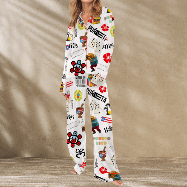 Puerto Rico Satin Pajama Set For Women