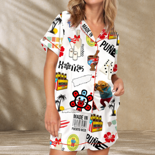 Puerto Rico Satin Pajama Set For Women