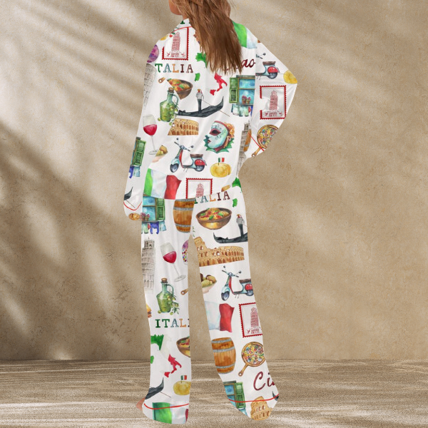 Rome Italy Travel Jubilee Satin Pajama Set For Women