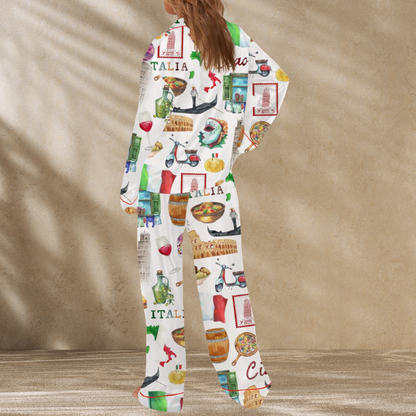 Rome Italy Travel Jubilee Satin Pajama Set For Women