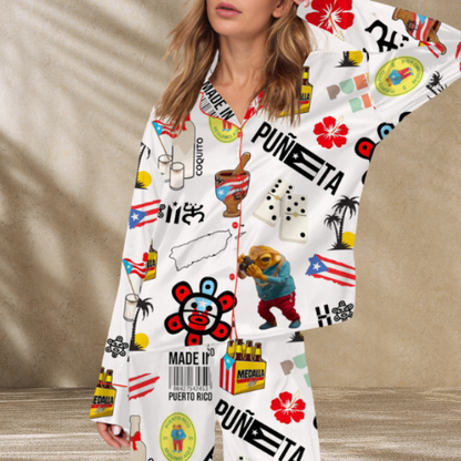 Puerto Rico Satin Pajama Set For Women