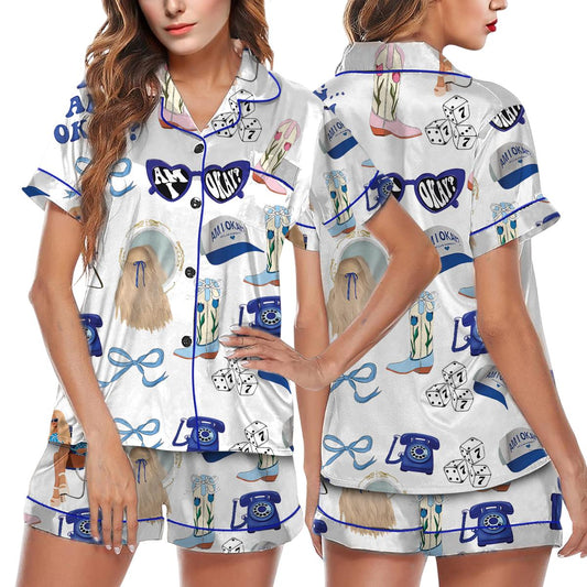 Am i Okay Satin Pajama Set For Women