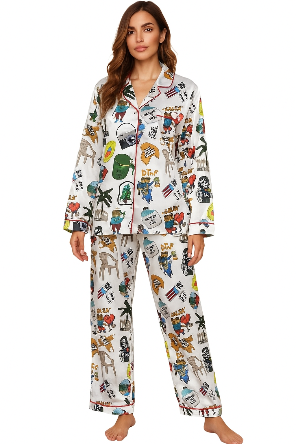 Pitorro Satin Pajama Set For Women