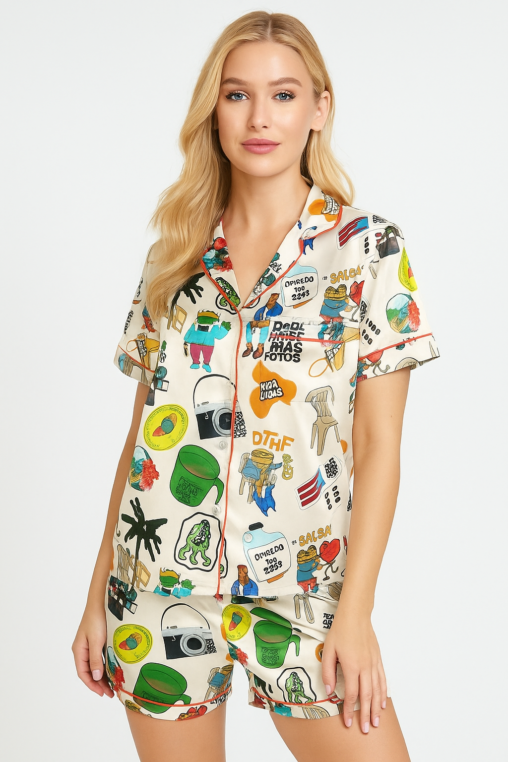 Pitorro Satin Pajama Set For Women