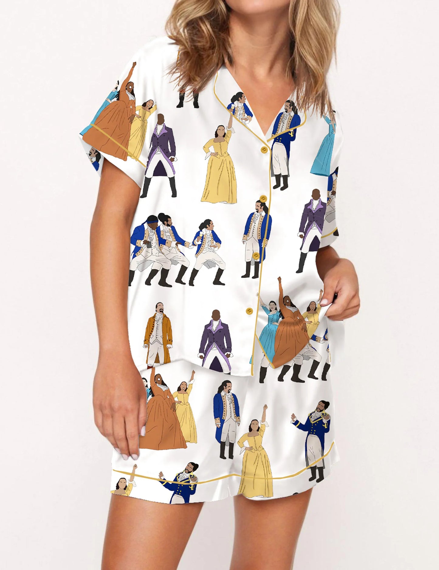 Hamilton Musical Satin Pajama Set For Women