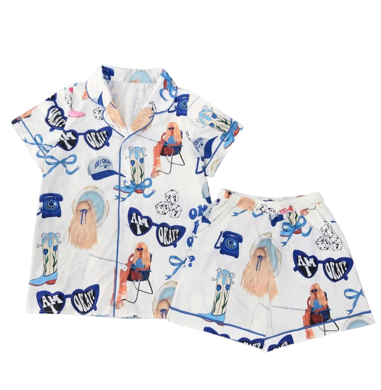 Am i Okay Satin Pajama Set For Women